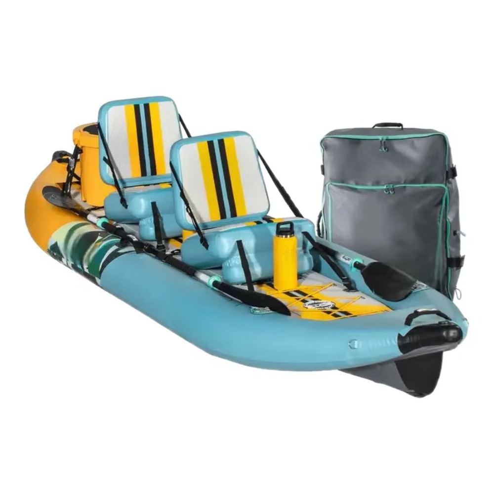 Fishing Boat Inflatable - 卸売ドロップステッチ式インフレータブルカヤック | アウトドアスポーツ用アクセサリー付き一人乗り釣りボート