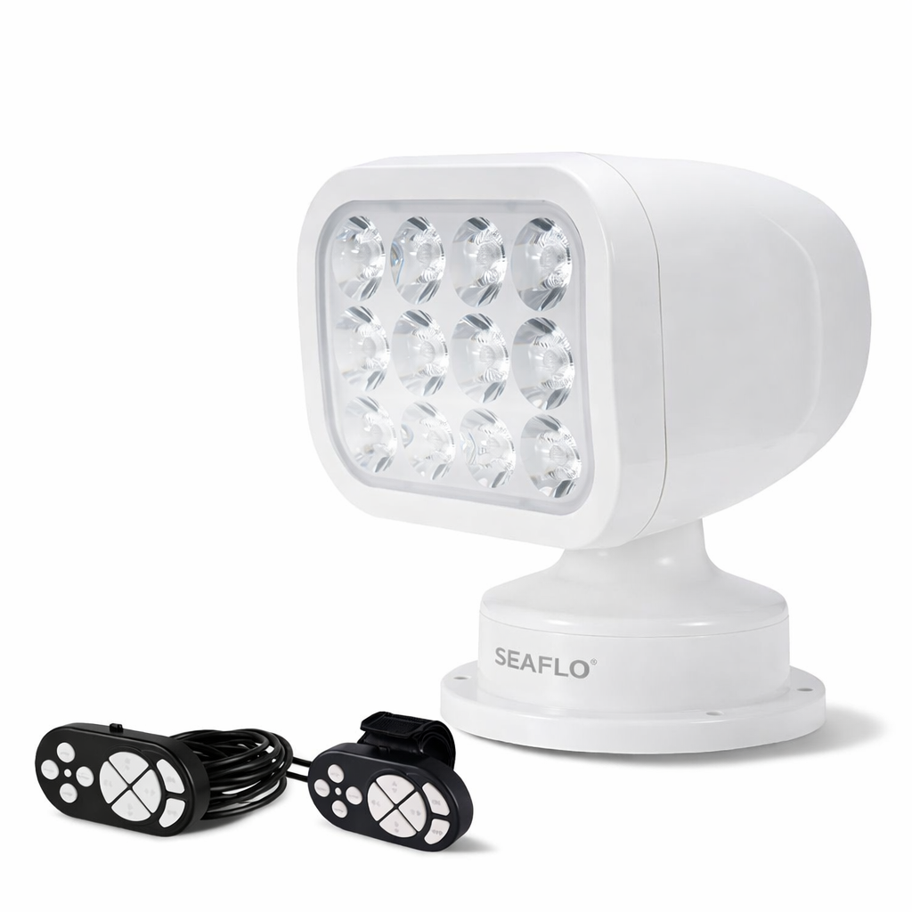 Fishing Boat Navigation Light - マリンLEDサーチライト360 ° リモコン式防水ボートスポットライト 12V 24V ヨット用LEDスポットライト