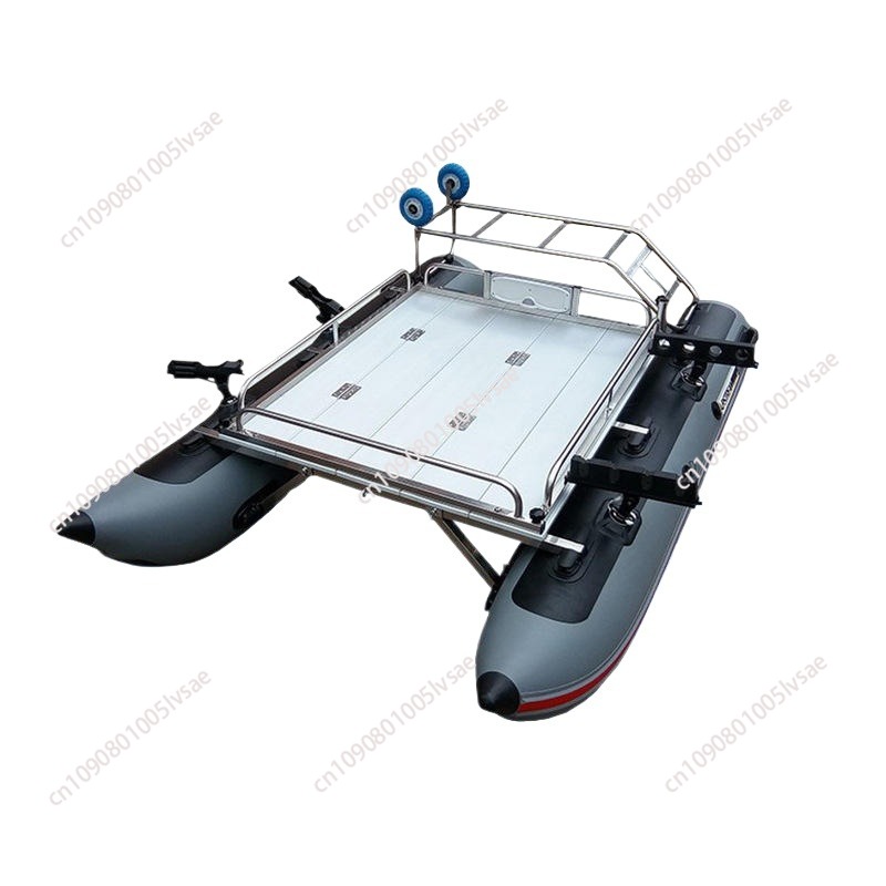 Fishing Boat Inflatable - アルミデッキPVCポンツーン1/2/4インフレータブルボートベイトミニヨットカタマランフィッシングボート