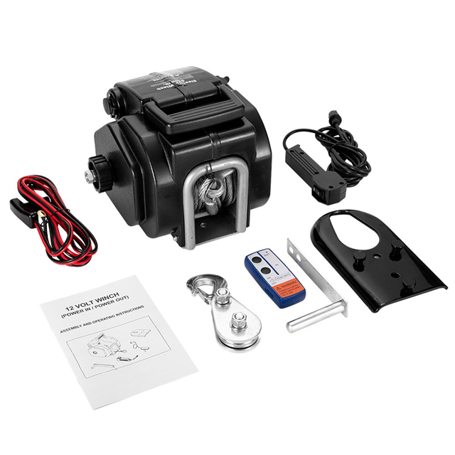 Fishing Boat Anchor Winch - ボート用アンカーウインチ、12V/24V、ドラム式、高耐久性スチールワイヤーロープ、船舶用金具、ヨット、釣り船、海水での係留用。