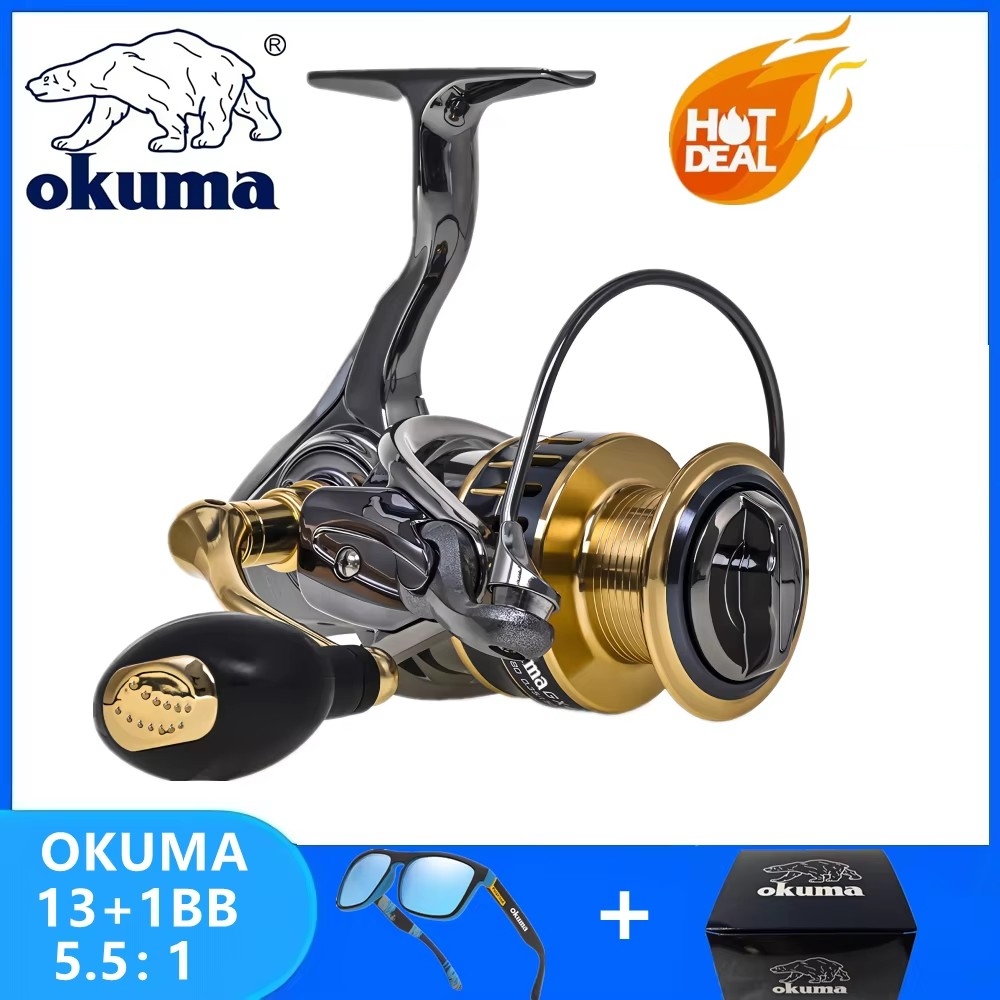 Fishing Boat Steering Wheel - オクマオリジナルオールメタルフィッシングリール 13+1BB パワースピニングホイールフィッシングコイル浅いスプールすべての水域に適しています