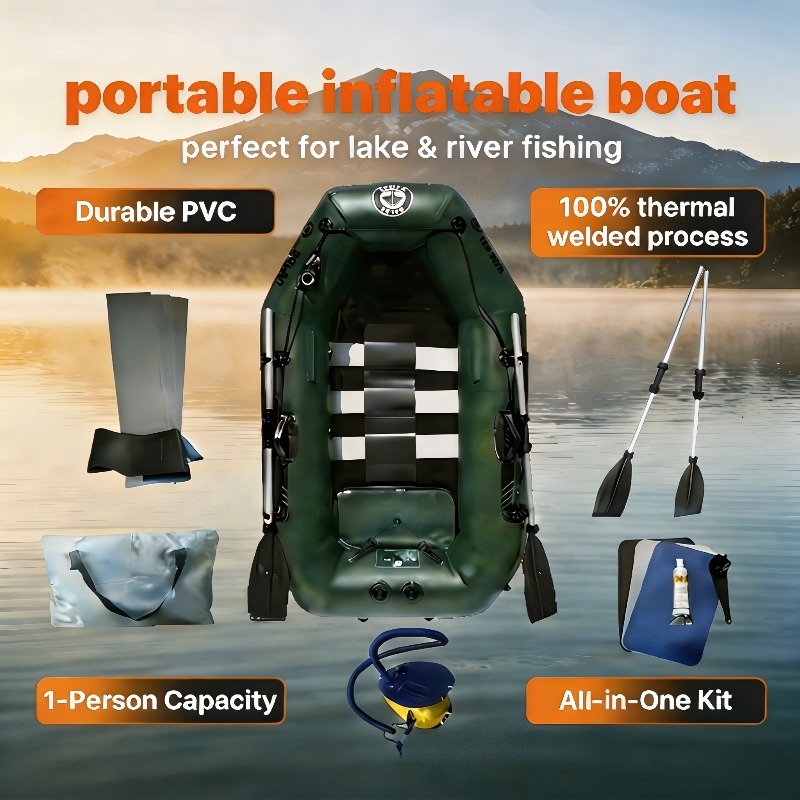 1人乗り釣り用ボート格安インフレータブルローイングカヤックポ - Fishing Boat Inflatable のレビューと価格