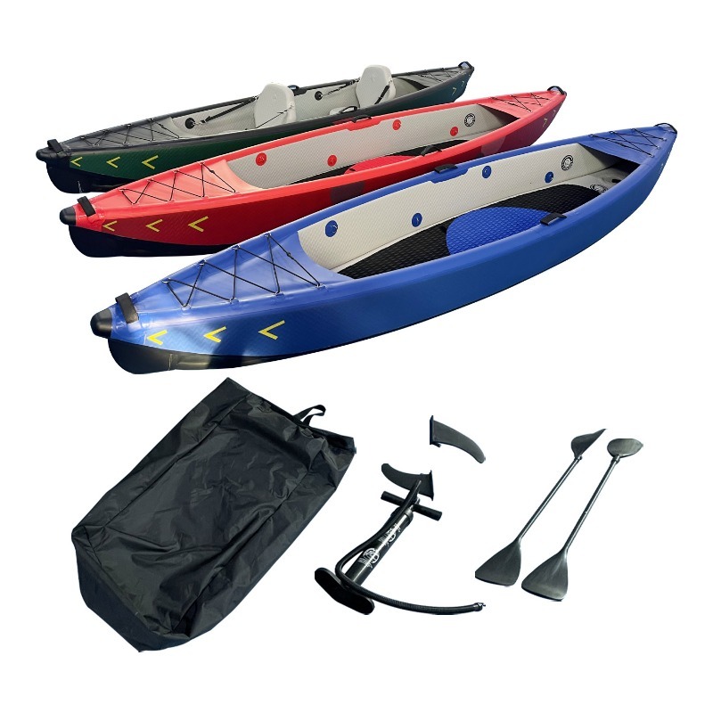 新設計4.2mポータブルインフレータブルカヤックカヌー、強化 - Fishing Boat Inflatable のレビューと価格